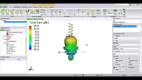 Designing and simulating a helical antenna in Altair Feko