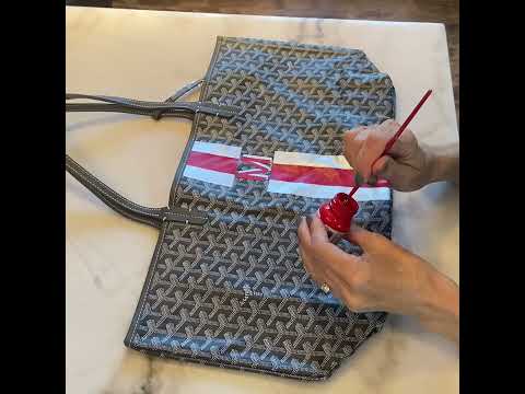 Handpainted 'SK' on Goyard Bag. Personalized for Mrs. S. Custom