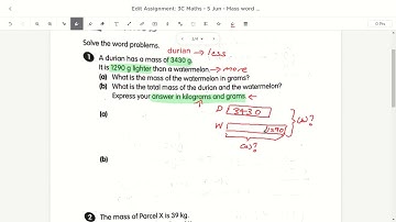 5 Jun - Instructions for word problems on Mass