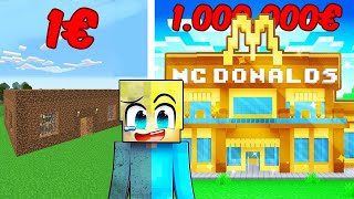 1€ vs 1.000.000€ Minecraft MCDONALDS Bau Challenge!