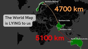 World Map Distortion: True Distance and Size on a Flat Map. Why it