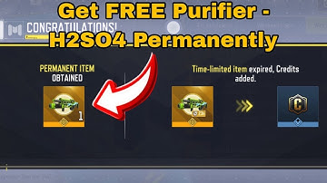 Unlocking FREE Purifier - H2SO4 Permanent Operator Skills Legendary Cod Mobile
