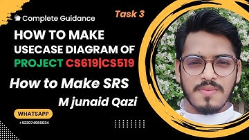 How to Make UseCase Diagram | How to Make SRS | How to Make CS619 | CS519 | TASK 3 |by M junaid Qazi
