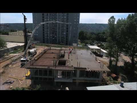 მეოთხე სართულის ფილის ბეტონირება