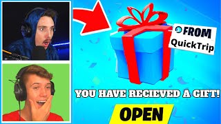 Gifting SKINS to FAMOUS YOUTUBERS in Fortnite!