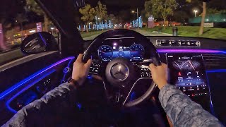 2022 MercedesBenz S 580 4Matic POV Night Drive (3D Audio)(ASMR)