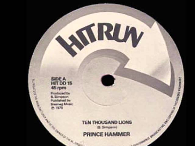 Prince Hammer - Ten Thousand Lions + extended Deejay Dub 12