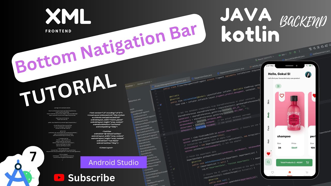 How to Create a Stylish Bottom Navigation Bar in Android Studio Using ...