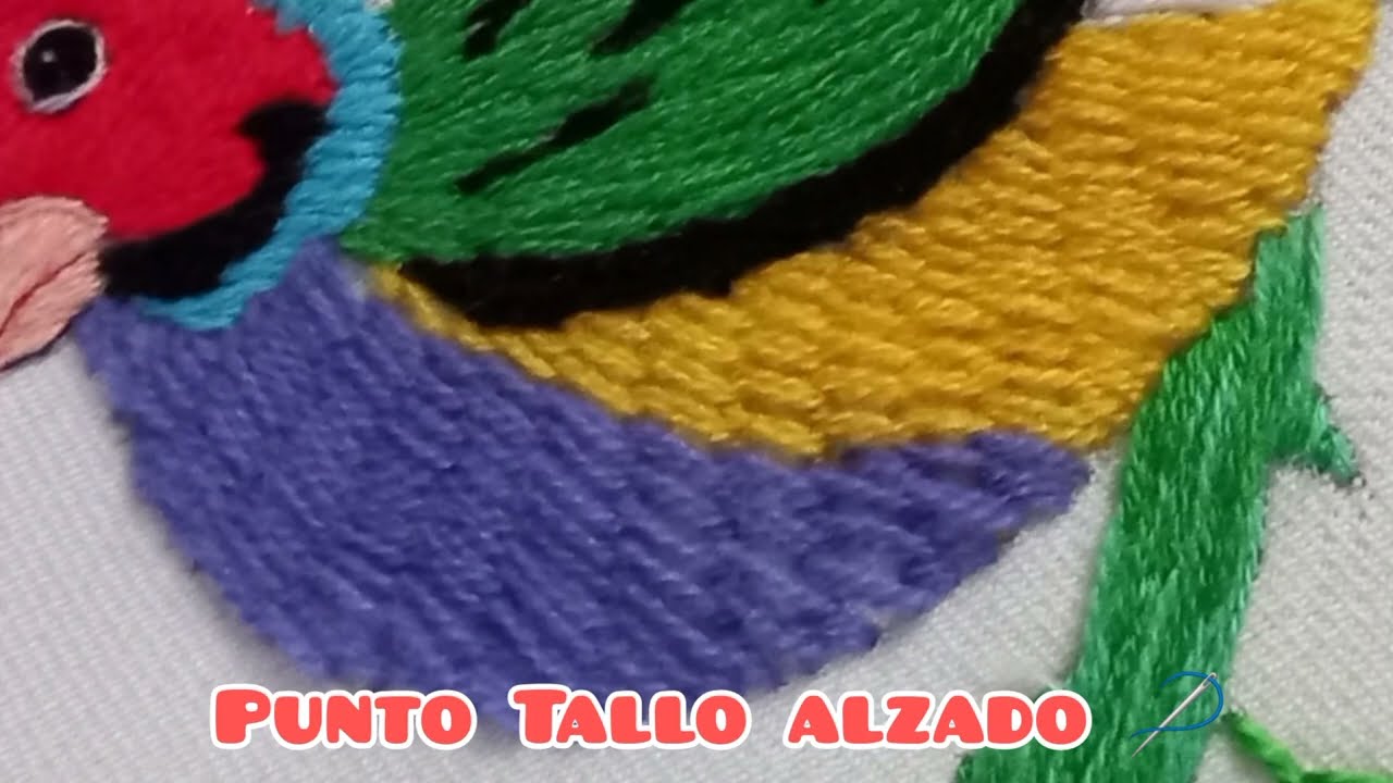 Cómo bordar el Punto Tallo Alzado/Bordado para principiantes.