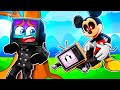 Can tv woman  man escape hungry mickey mouse roblox funny moments