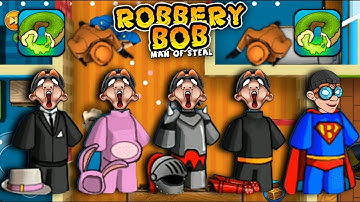 Robbery Bob - All Costumes Funny Video Game Part 199