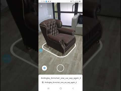 AR-примерка мебели на Android-смартфоне.