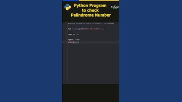 Palindrome number in python #python #pythonprogramming #pythontutorial
