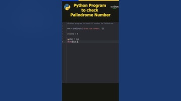 Palindrome number in python #python #pythonprogramming #pythontutorial