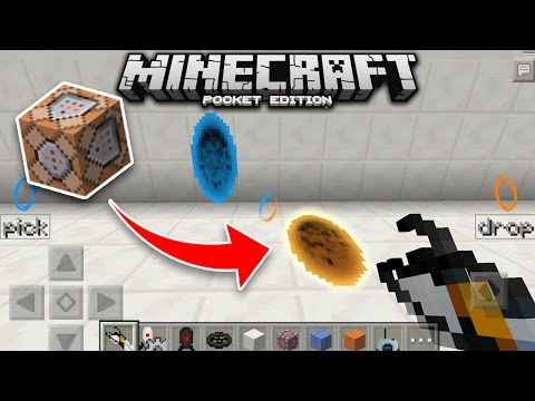 How to make a PORTAL GUN in MCPE using Command Blocks! NO MODS! Minecraft PE