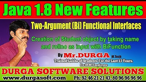 Java 8 || Creation of Student object by taking name and rollno as input with BiFunction