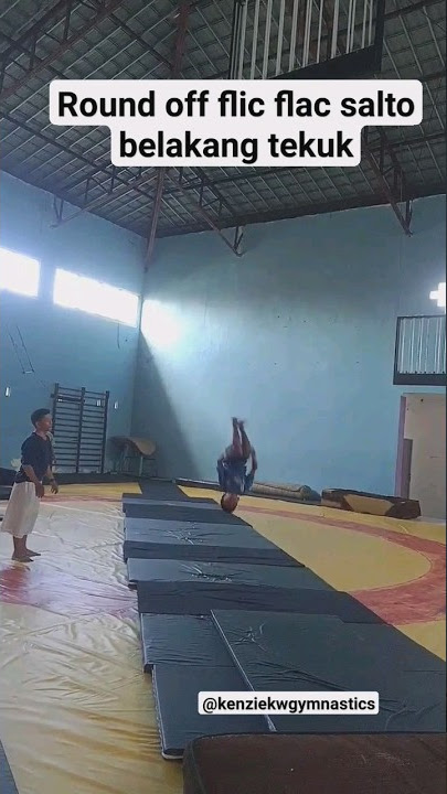 rangkaian gerakan senam lantai, round off flic flac salto belakang tekuk #gymnast #salto