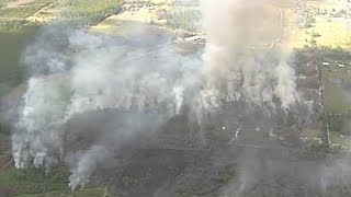 Brush fires burn 100+ acres