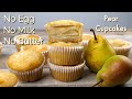 Super Moist Pear Cupcakes | No Egg No Milk No Butter Cake