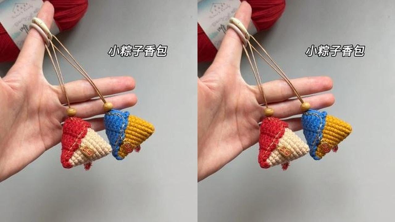 Retro Zongzi Incense Bag Crochet Tutorial by Susu Jie - YouTube