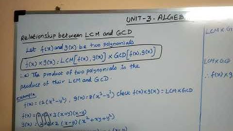 10th Algebra relationship between LCM and GCD