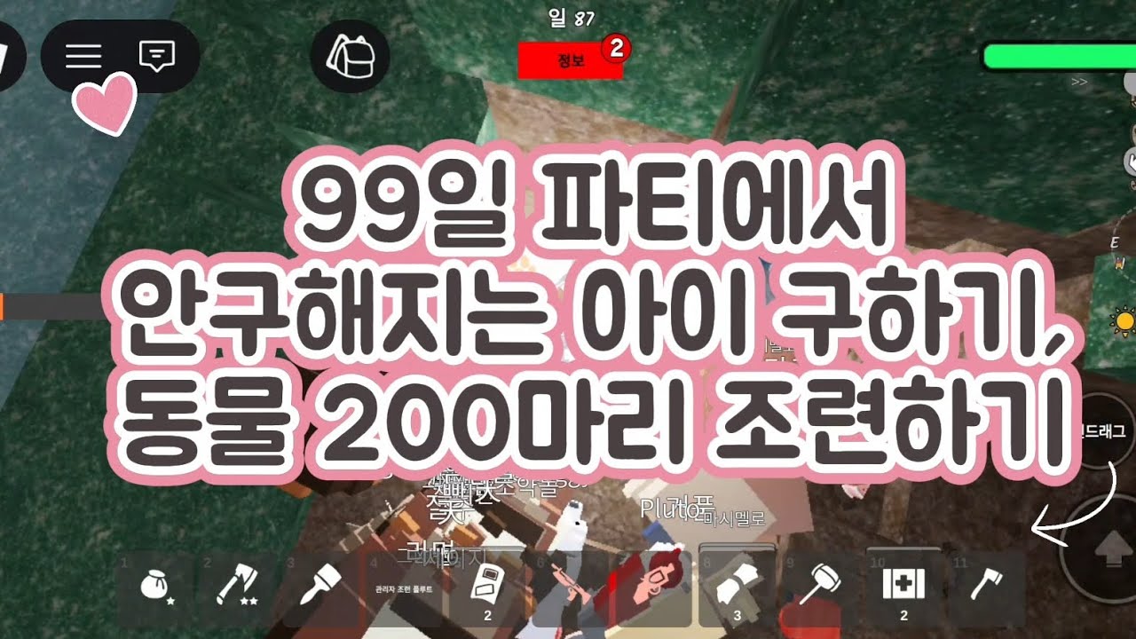 99일 파티에서 안구해지는 아이 구하기, 동물 200마리 조련하기#엄마랑로블하기#엄마랑로블#엄마랑로블록스#로블록스 #로블록스99일 #로블계 #로블 #로블99일 #roblox 