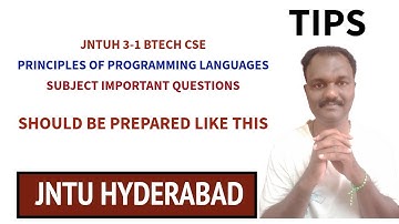 JNTUH 3-1 BTECH CSE PRINCIPLES OF PROGRAMMING LANGUAGES SUBJECT IMPORTANT QUESTIONS   #jntuh