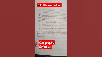 BA 5th semester Geography Syllabus 2024_25