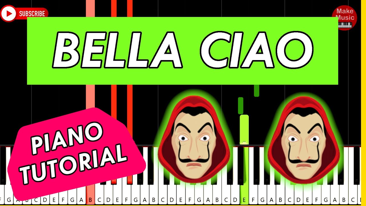BELLA CIAO (Piano Keyboard Tutorial) - Dom z papieru