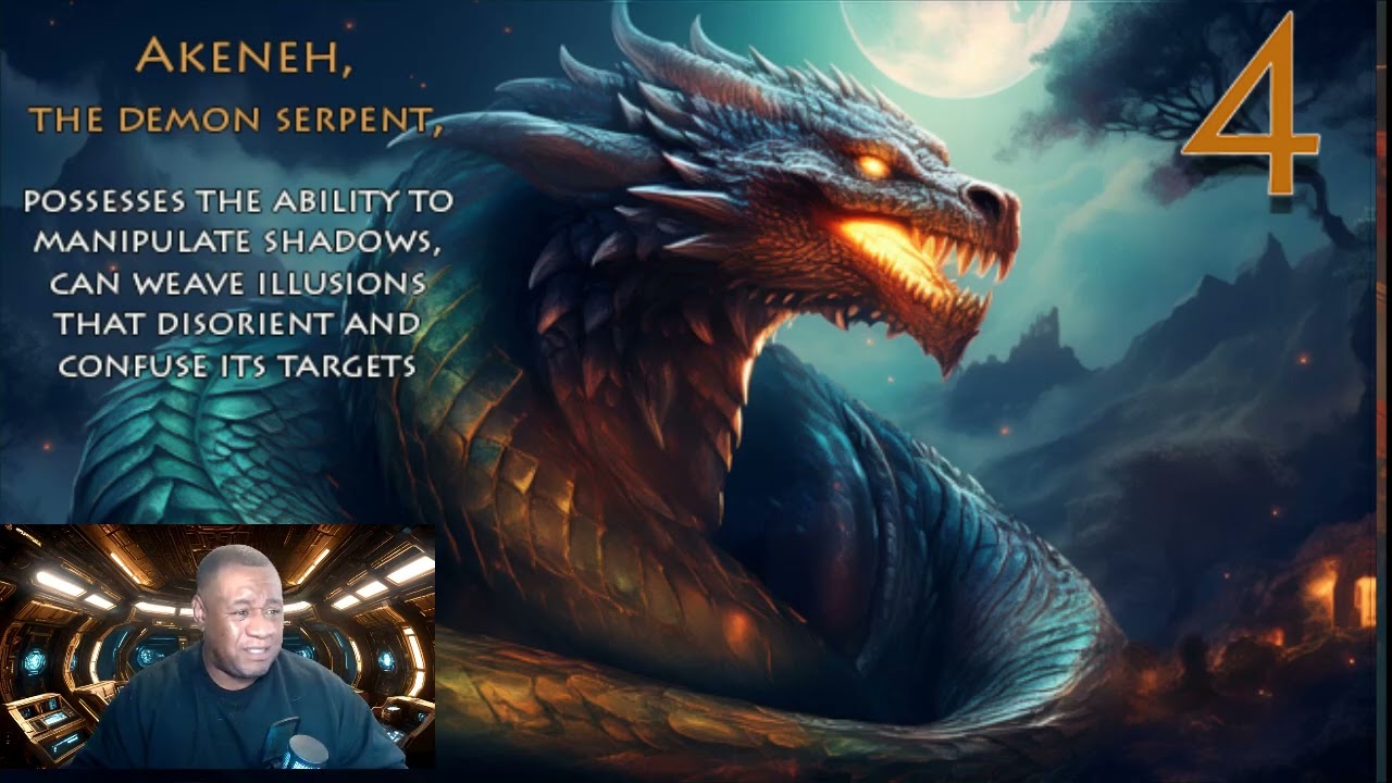 Akeneh, the demon serpent in ancient Egyptian myth, is cunning and elusive. 