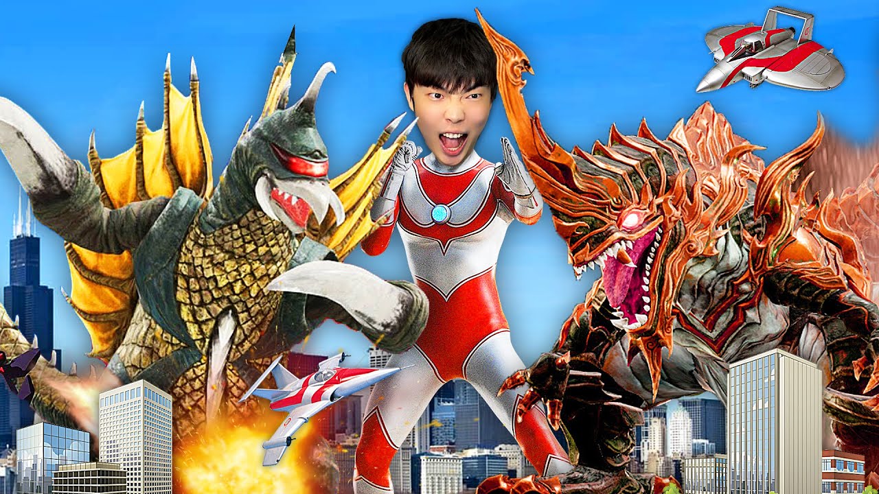 怪獸大亂鬥哥斯拉篇2 歸來的奧特曼都打不過的閻龍被蓋鋼鋸成兩半！Giga Bash