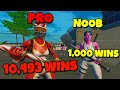 Fortnite Competitive NOOB vs PRO!!! (WHO WINS?)