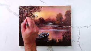 Dusk’s Palette: Unveiling the Beauty of Evening Lake Painting