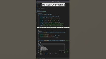 METHOD OVERLOADING IN C#