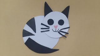 *Cat Paper Art*عمل قطة بالورق طريقة سهلة جدا