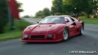 The ferrari 288 gto evoluzione "evo" is seen driving around at 2016
fca club of america international meet 2016. just five were made!
facebook - ...