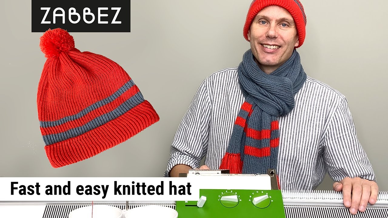 Machine knitting an easy beginner hat | Passap Duomatic 80