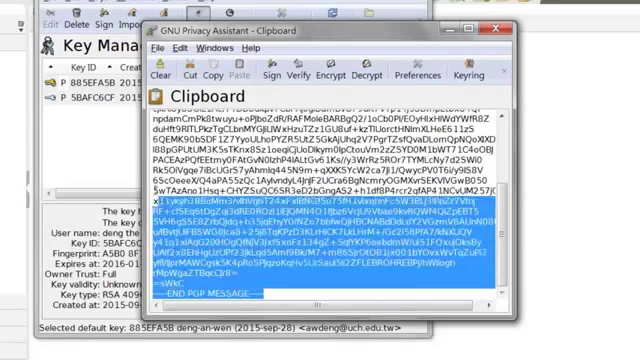 使用GPG/GPA 加密、數位簽章