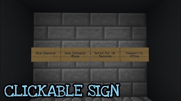 Clickable Sign using Commands in Minecraft Bedrock!!