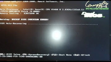 FIX BIOS CHECKSUM ERROR
