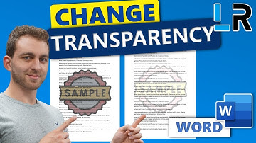 How to Change the Transparency of a PICTURE Watermark in Word