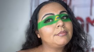 Brazil Flag Tape Makeup Tutorial | Bold, Creative, Carnival-Inspired Look!