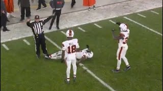 Elijah Moore Suffers Scary Head Injury vs Jets