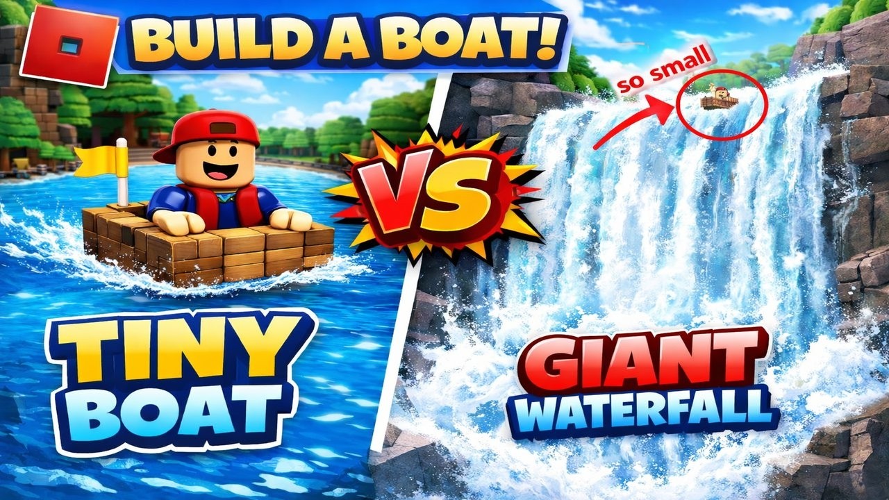WORDLS SMALLEST BOAT vs BIGGEST WATERFALL in robox