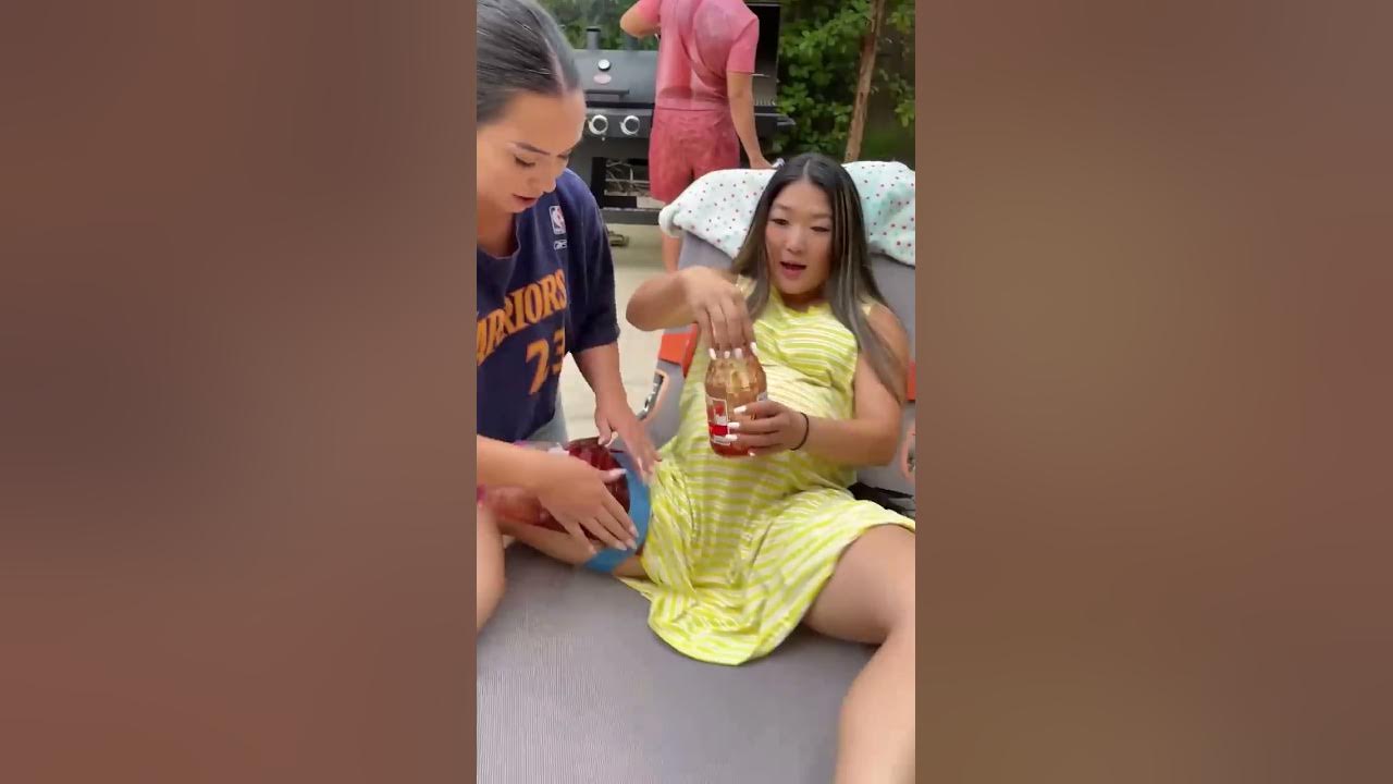 Pregnant lady uses jam to prank the guys
 #shorts