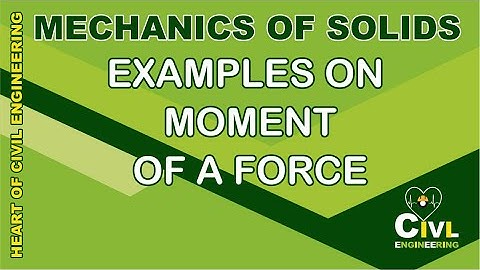 EXAMPLES ON MOMENT OF A FORCE : COPLANAR NONCONCURRENT FORCES
