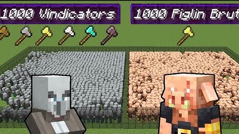 1000 Piglin Brute vs 1000 All Axe Wielding Vindicators Minecraft Mob Battle