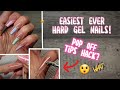 Hard gel nails using full cover tips pop off method  easy beginner friendly  glow tips