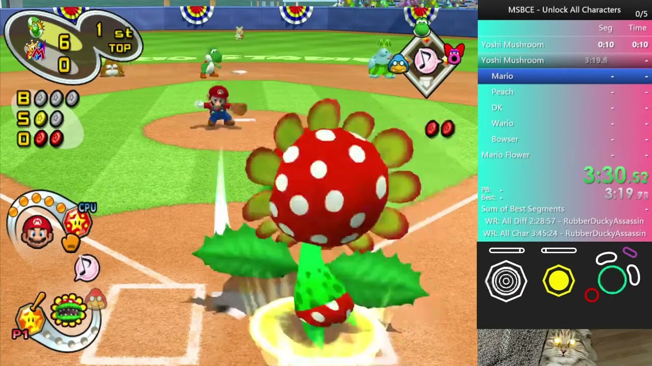Mario Superstar Baseball  All Difficulties /  All Characters WR 