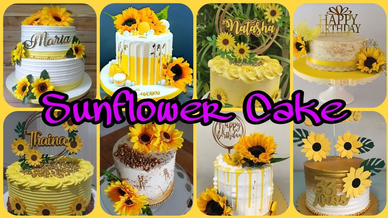 sunflower cake design, sunflower cake, cake decorating, cake, cake de...